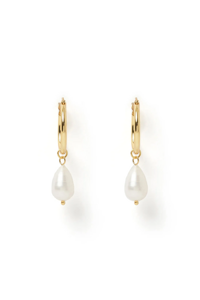 Arms Of Eve Augusta Hoop & Fresh Water Pearl Earrings // Gold