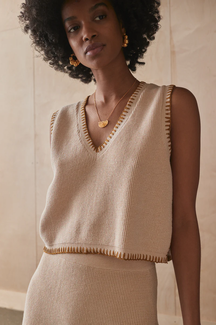 Sancia The Bronwynne Knit Vest // Cashew