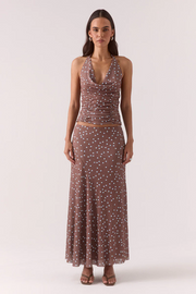 Sovere Delilah Skirt // Mocha Polka Dot