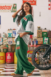 Sabbi Mermaid Racing Wide Leg Sweat Pants // Green