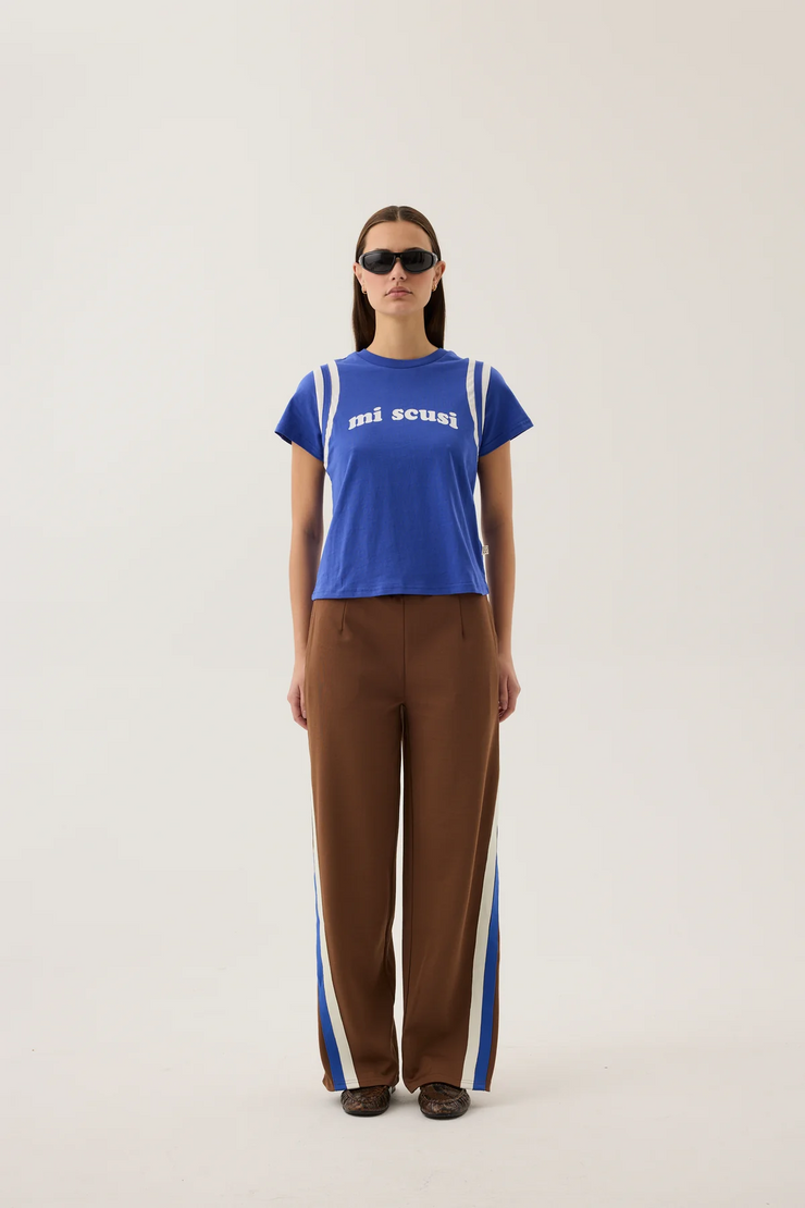 Araminta James Mi Scusi Baby Tee // Ultramarine