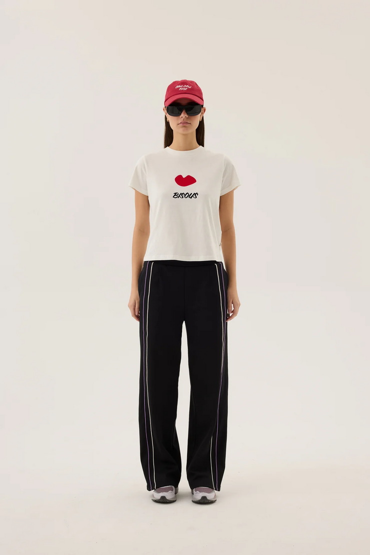 Araminta James Bisous Baby Tee // Warm White