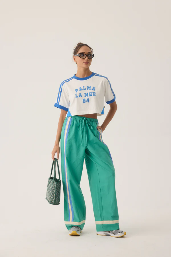 Araminta James La Mer Stripe Pant // Jade Green