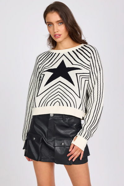 One Teaspoon Star Gazing Knitted Sweater // Mono Print