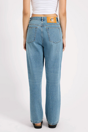 One Teaspoon Baxters Mid Waist Wide Leg Denim Jeans // Blue Crush