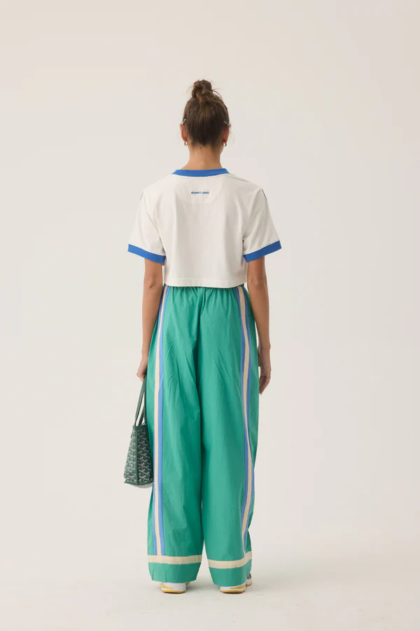 Araminta James La Mer Stripe Pant // Jade Green