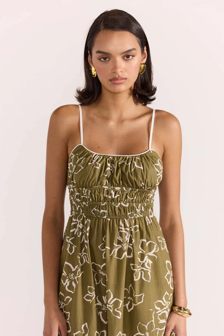 Staple The Label Ines Sundress // Green Floral