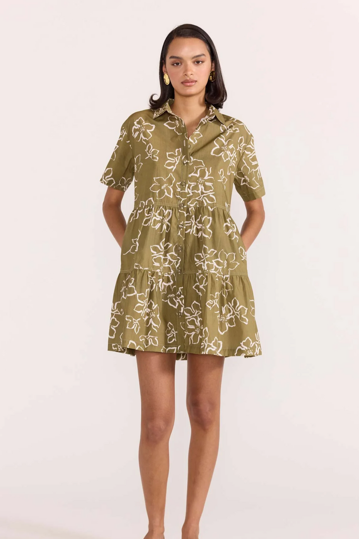 Staple Ines Mini Shirtdress // Green Floral