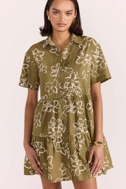 Staple Ines Mini Shirtdress // Green Floral