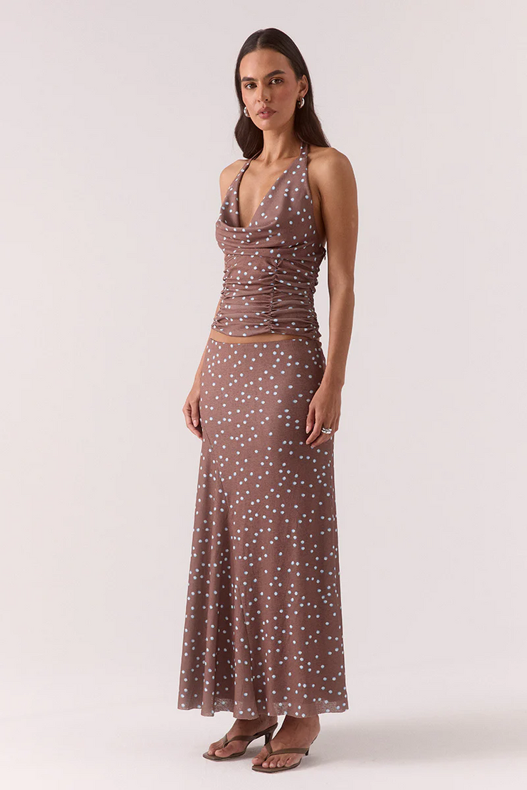 Sovere Delilah Skirt // Mocha Polka Dot