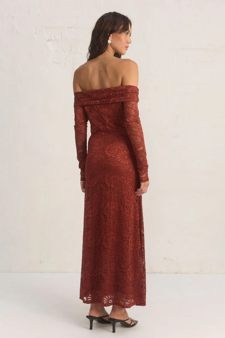 Mon Renn Flora Lace Dress // Wine