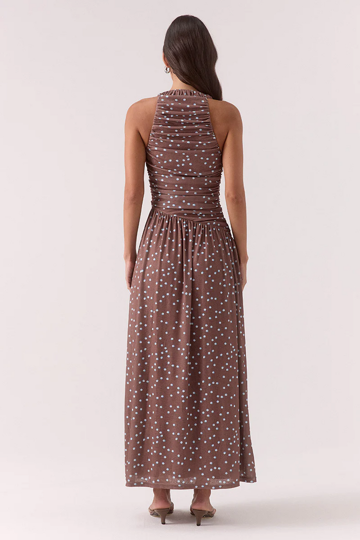 Sovere Delilah Maxi Dress // Mocha Polka Dot