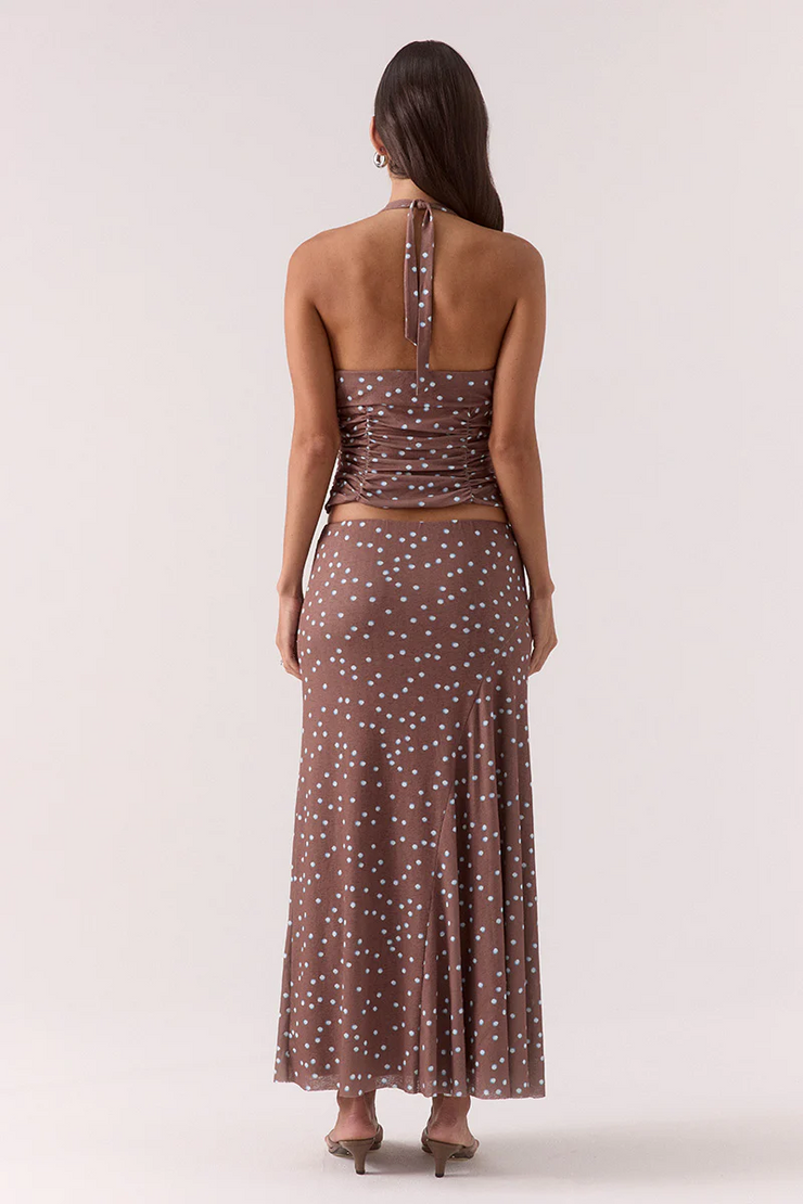 Sovere Delilah Skirt // Mocha Polka Dot