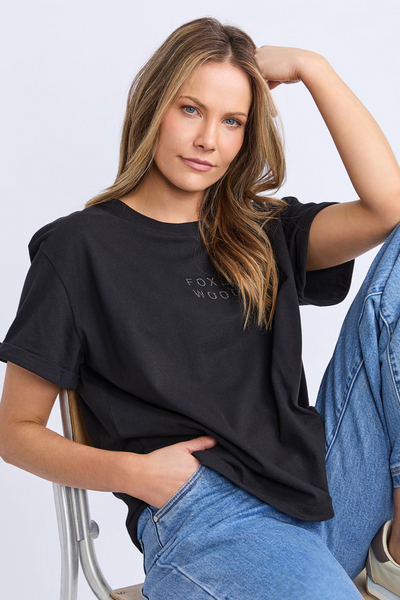 Foxwood Huntleigh Oversized Tee // Black
