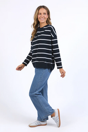 Foxwood Jayne Stripe Throw On Top // Navy & White