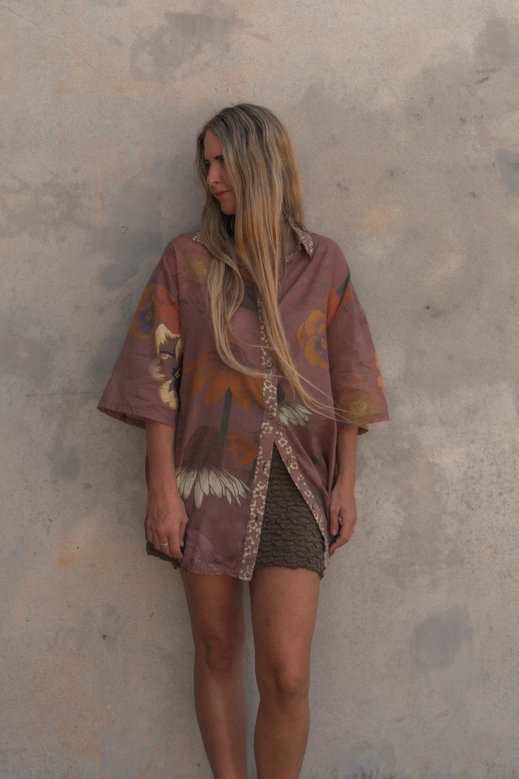 Wandering Folk Glades Over Swim Shirt // Cedar