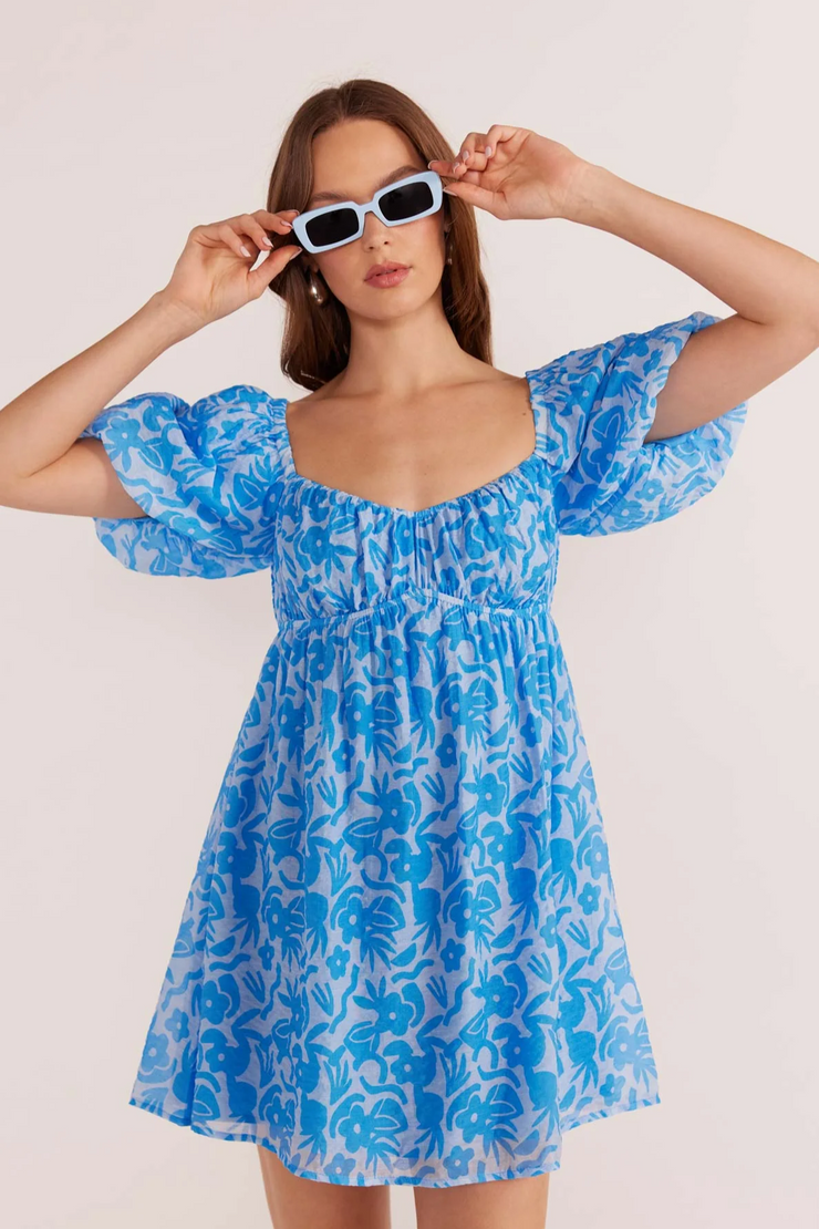 Mink Pink Enza Mini Dress // Blue Floral