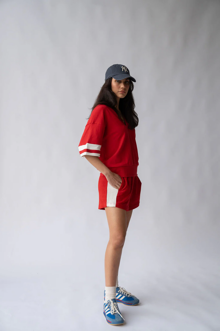 Araminta James French Tennis Shirt // Cherry