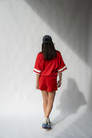 Araminta James French Tennis Shirt // Cherry