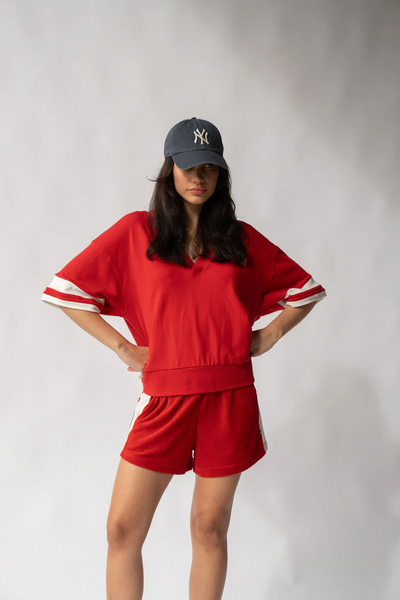 Araminta James French Tennis Shirt // Cherry