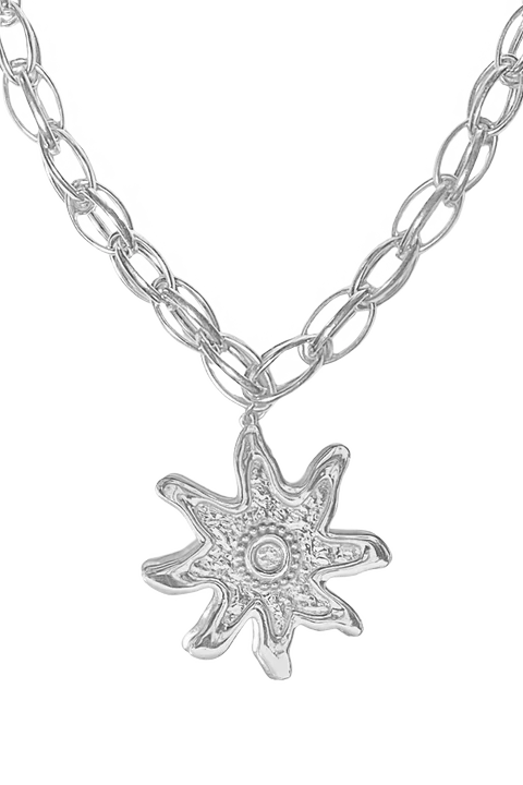 Mountain And Moon Aria Necklace // Silver