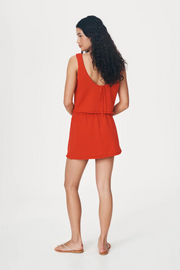 Rowie Alma Knit Mini Skirt // Aperol Red