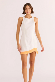 Mink Pink Alora Wave Mini Dress // White & Orange