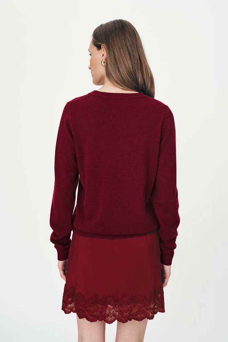 Rowie Axel Merino Knit Top // Merlot Red
