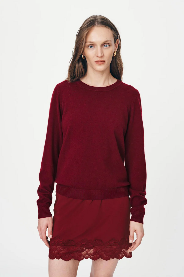 Rowie Axel Merino Knit Top // Merlot Red