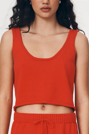 Rowie Belen Knit Crop // Aperol Red