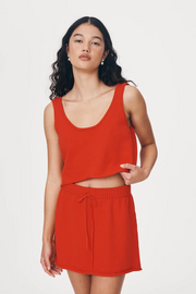 Rowie Belen Knit Crop // Aperol Red