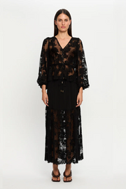 Kivari Blaire Lace Maxi Skirt // Black