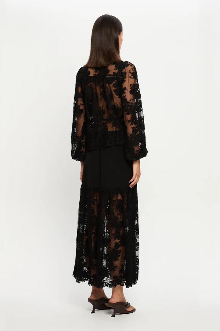 Kivari Blaire Lace Maxi Skirt // Black