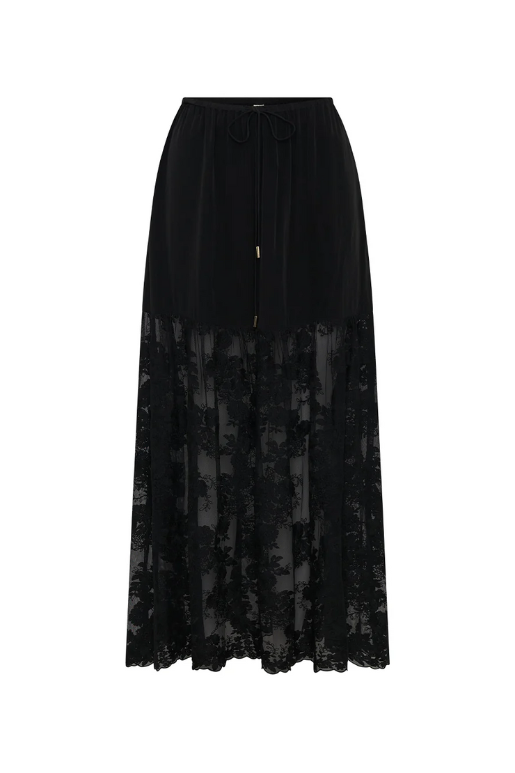 Kivari Blaire Lace Maxi Skirt // Black