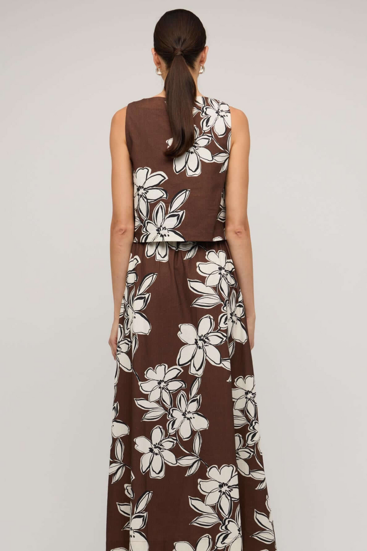 Staple The Label Elara Top // Brown & White