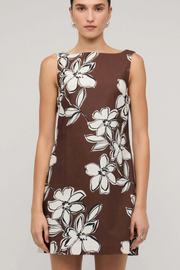 Staple The Label Elara Mini Dress // Brown & White