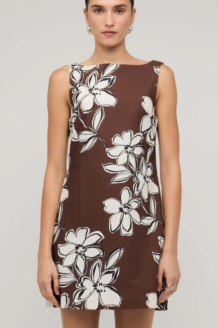Staple The Label Elara Mini Dress // Brown & White