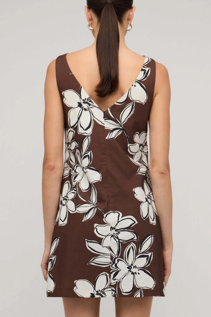 Staple The Label Elara Mini Dress // Brown & White