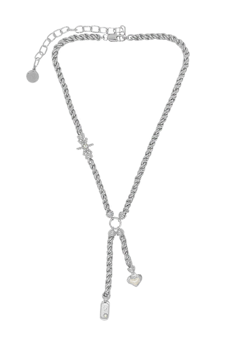 Mountain And Moon Cassia Necklace // Silver
