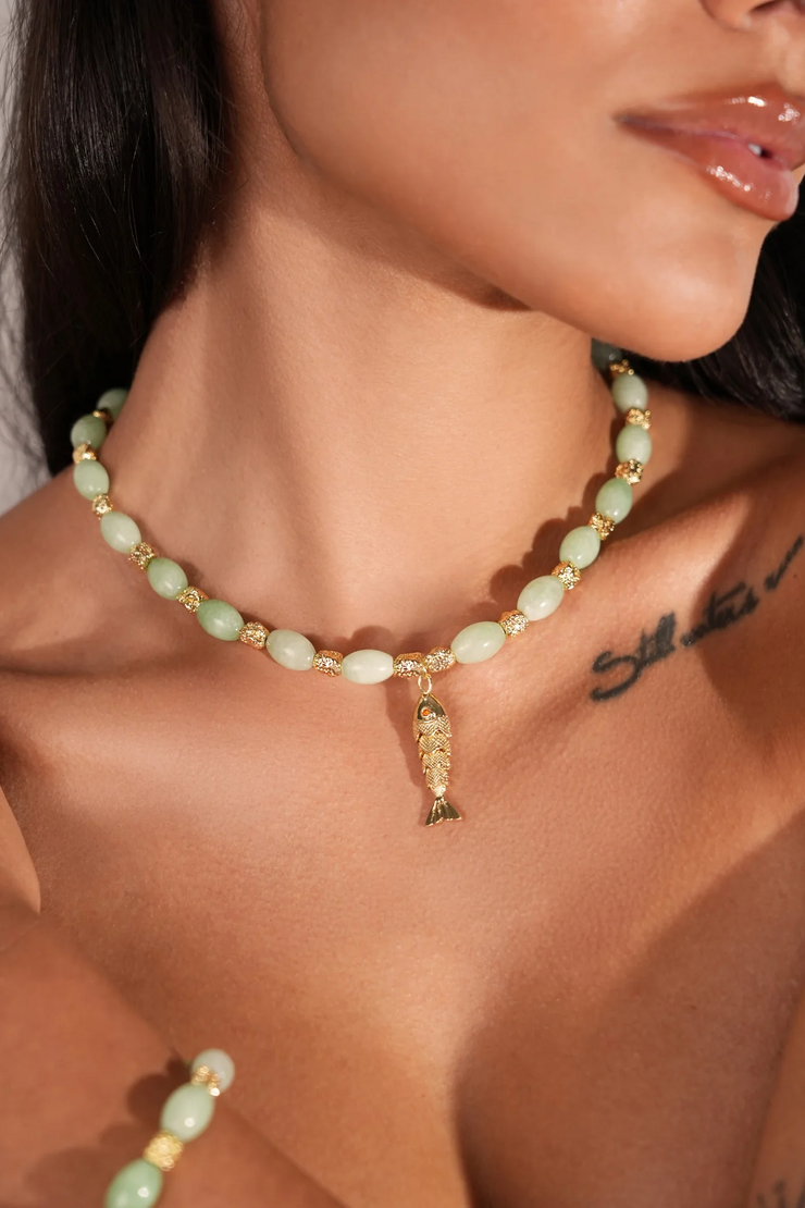 Indigo & Wolfe Goia Necklace // Jade