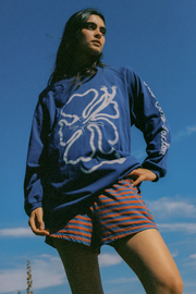 Ciao Ciao Cloud Hibiscus Haven LS Tee // Blue
