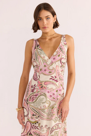 Mink Pink Cadence Bias Slip Midi Dress // Paisley