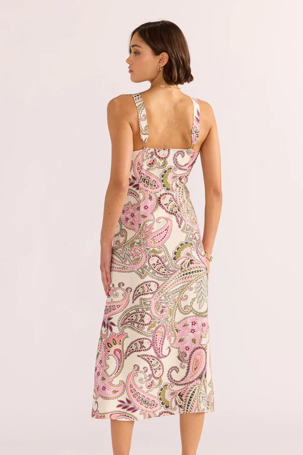 Mink Pink Cadence Bias Slip Midi Dress // Paisley