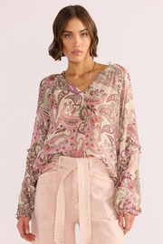 Mink Pink Cadence Long Sleeve Blouse // Paisley