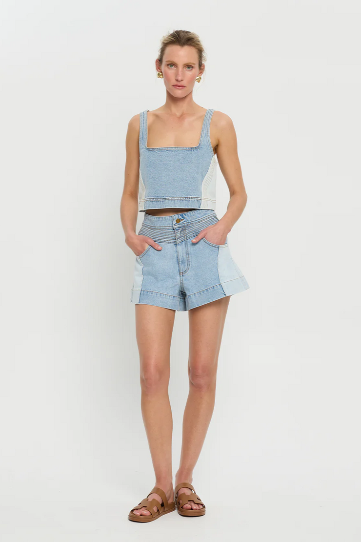 Kivari Carla Top // Two Tone Denim