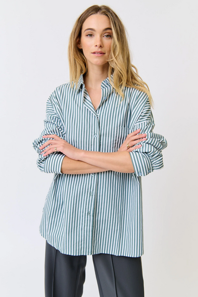 Cartel & Willow Adalyn Shirt // Alpine Mist Stripe