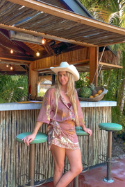 Wandering Folk Glades Over Swim Shirt // Cedar