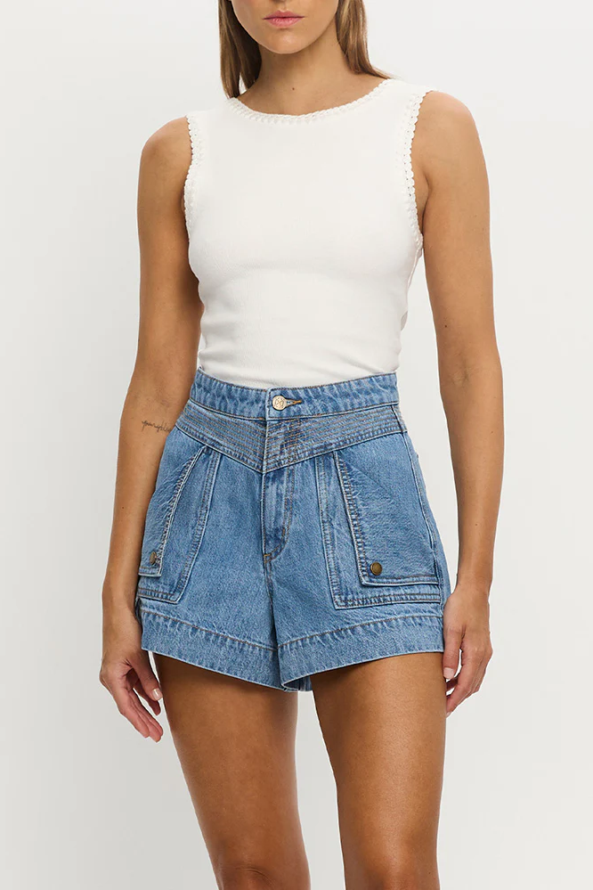 Kivari Celene Denim Short // Stonewash Blue