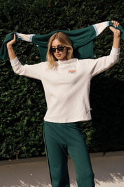 Araminta James GT Long Sleeve Waffle Top // White