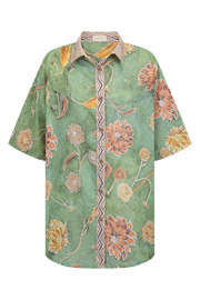 Wandering Folk Dahlia Shirt // Moss